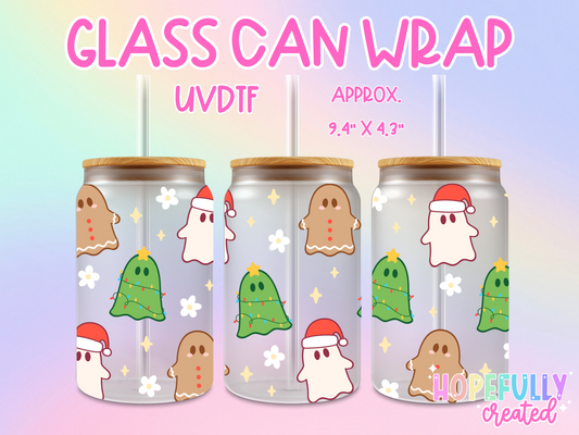 Christmas Ghost UVDTF Glass Can Wrap