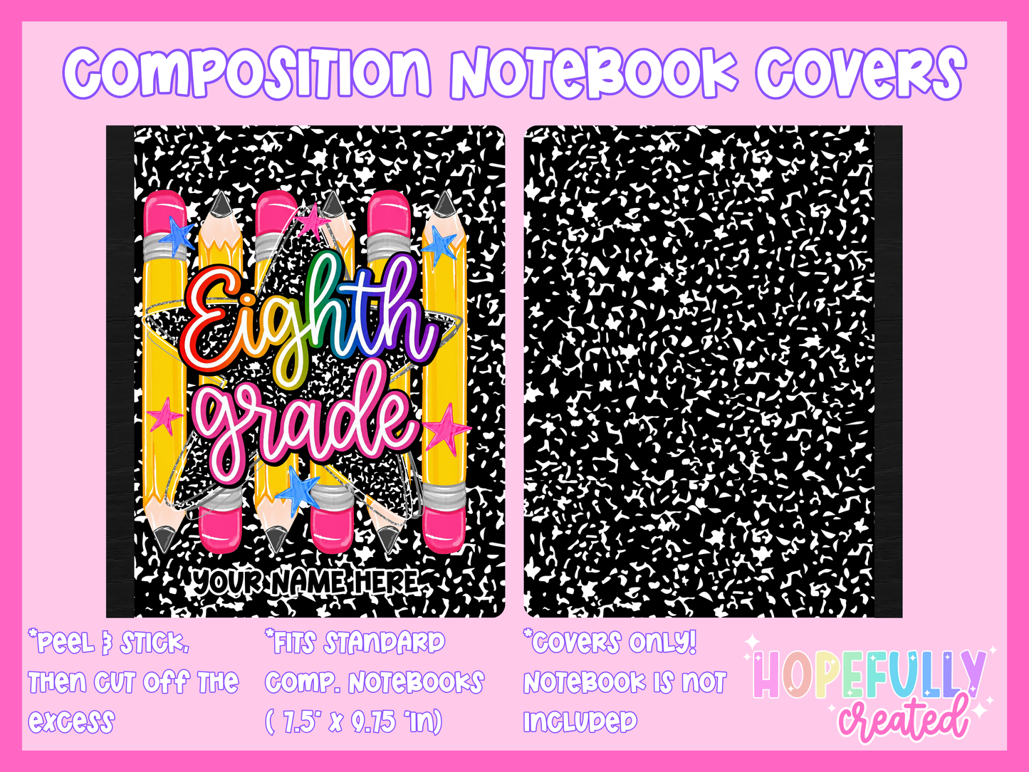 Pencils & Star Composition Notebook Cover