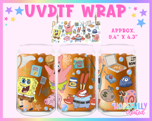 Sponge UVDTF Glass Can Wrap