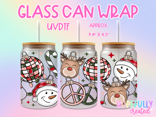 Christmas Ornaments UVDTF Glass Can Wrap