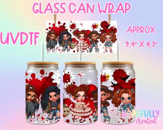 Horror Dolls UVDTF Glass Can Wrap