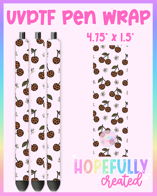 Leopard Cherries UVDTF Pen Wrap