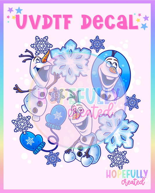 Snowman UVDTF Decal
