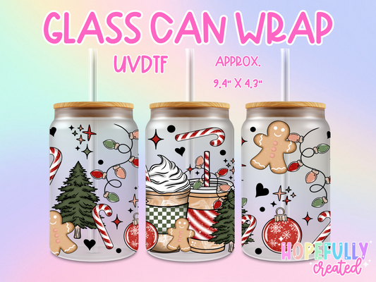 Christmas Coffee UVDTF Glass Can Wrap