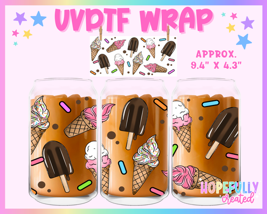 Ice Cream UVDTF Glass Can Wrap