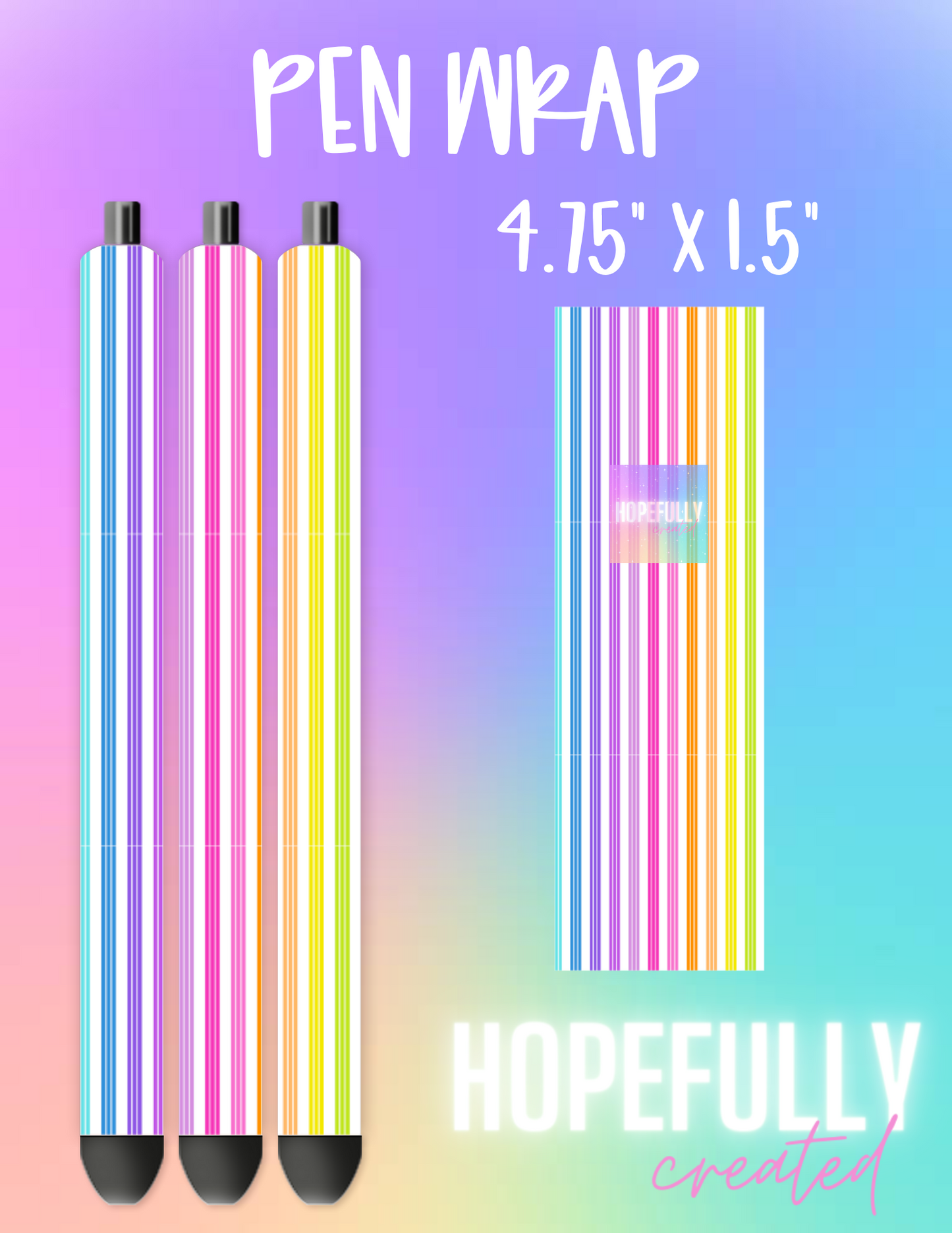 Rainbow Stripes Pen Wrap-748