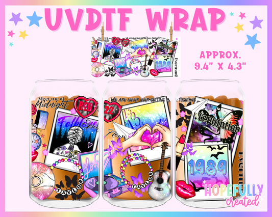 Swiftie UVDTF Glass Can Wrap