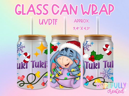 Christmas Donkey UVDTF Glass Can Wrap