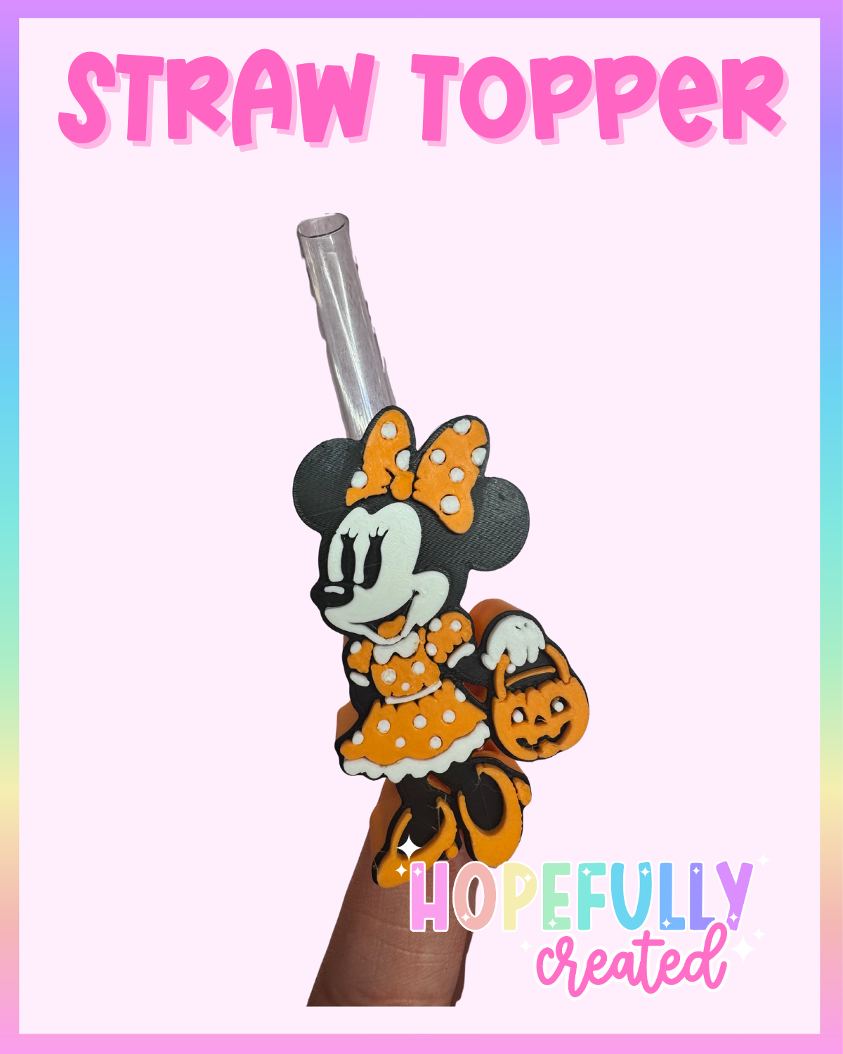 Halloween Girl Mouse Straw Topper