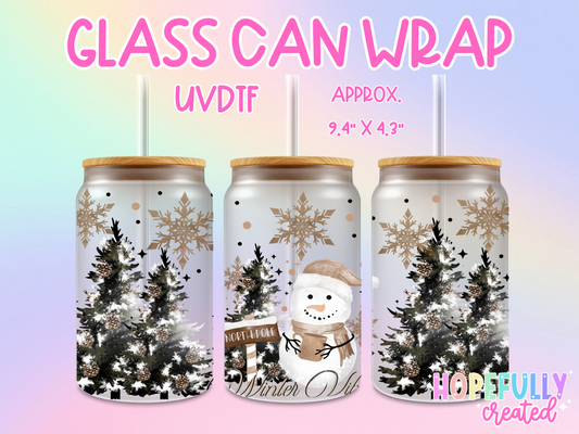 Winter Wishes UVDTF Glass Can Wrap