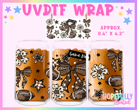 Football UVDTF Glass Can Wrap