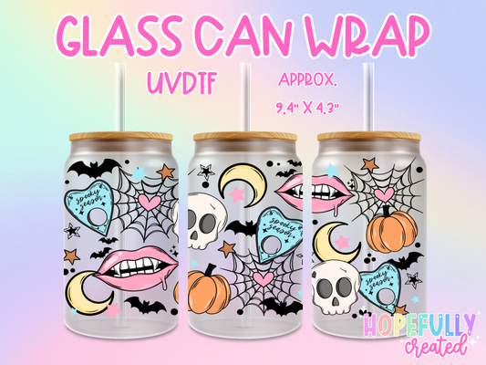 Spooky UVDTF Glass Can Wrap