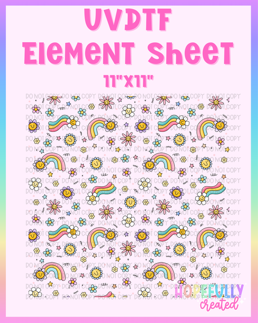 Rainbow Doodles UVDTF Element Sheet