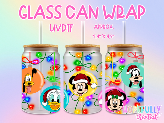 Mouse Ornaments UVDTF Glass Can Wrap