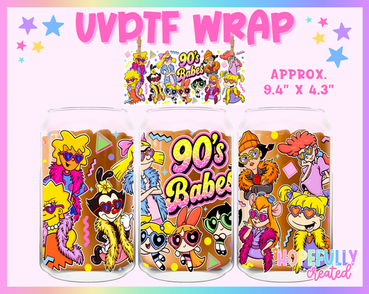 90s Babe UVDTF Glass Can Wrap