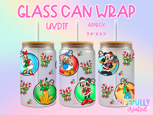 Mouse Ornaments UVDTF Glass Can Wrap