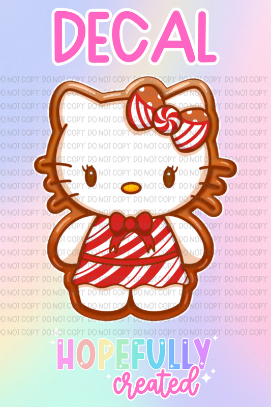 Candycane Kitty Decal-576 VIP