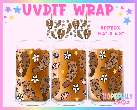 Otters UVDTF Glass Can Wrap