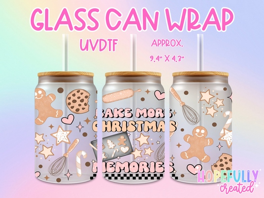 Bake Christmas Memories UVDTF Glass Can Wrap