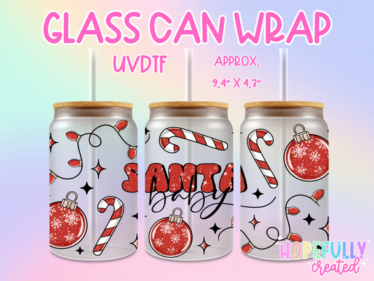 Santa Baby UVDTF Glass Can Wrap