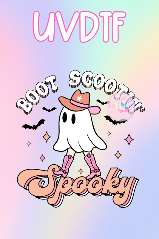 Boot Scootin Spooky UVDTF Decal