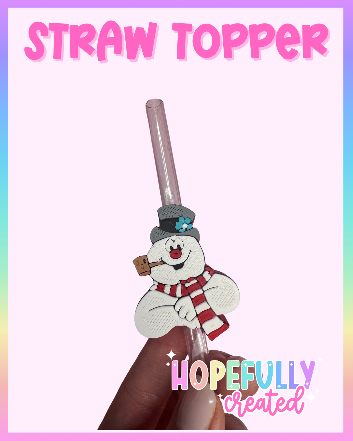 Snowman Straw Topper