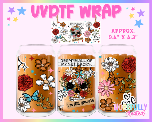 Setbacks Skull UVDTF Glass Can Wrap