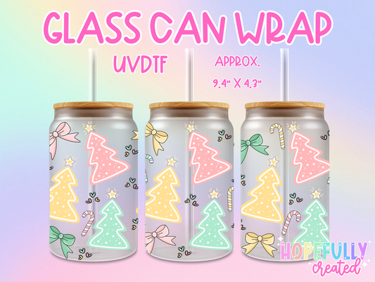 Christmas Trees UVDTF Glass Can Wrap