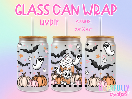 Spooky Ghost UVDTF Glass Can Wrap