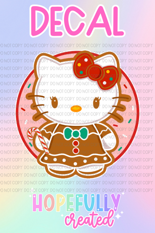 Gingerbread Kitty Decal-593 VIP