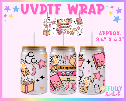 Spicy Books UVDTF Glass Can Wrap