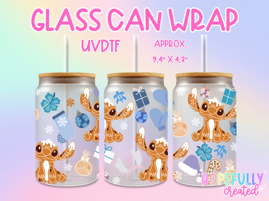 Gingerbread Alien UVDTF Glass Can Wrap