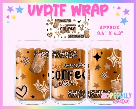 Iced Coffee UVDTF Glass Can Wrap