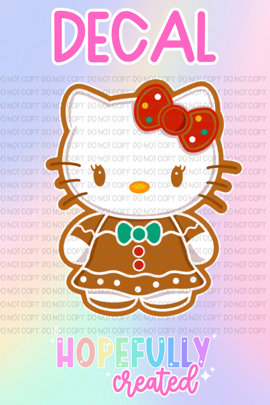 Gingerbread Kitty Decal-594 VIP