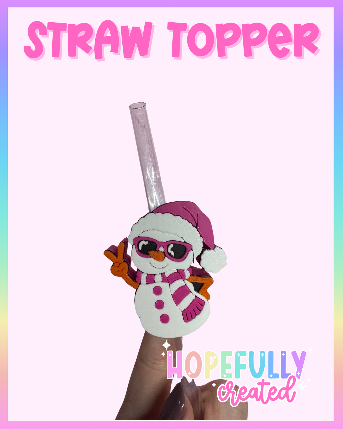 Snowman Straw Topper