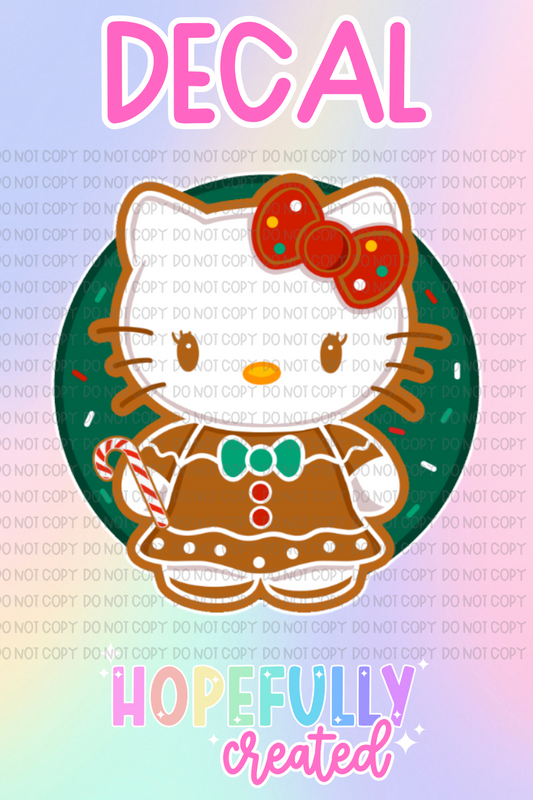 Gingerbread Kitty Decal-592 VIP