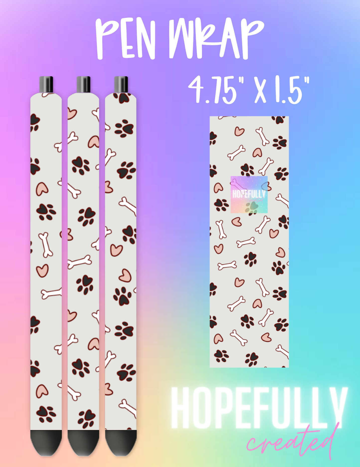 Paw Prints Pen Wrap-1042