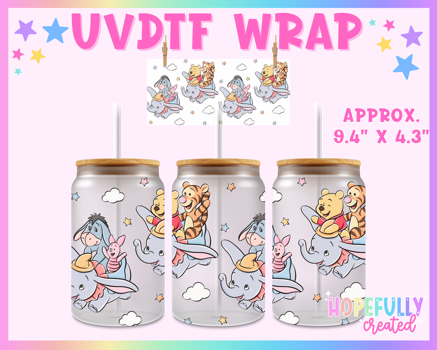 Flying Bear UVDTF Glass Can Wrap