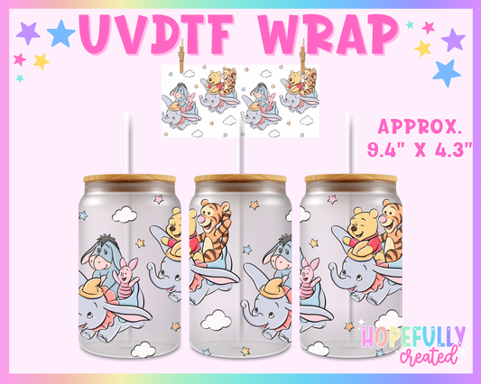 Flying Bear UVDTF Glass Can Wrap