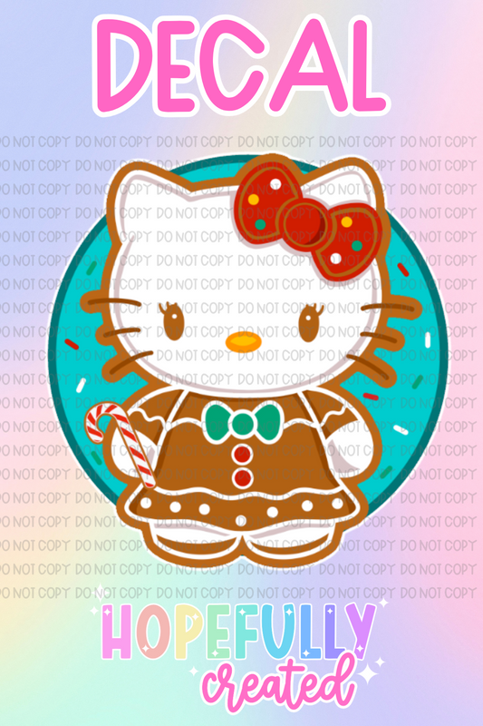 Gingerbread Kitty Decal-591 VIP