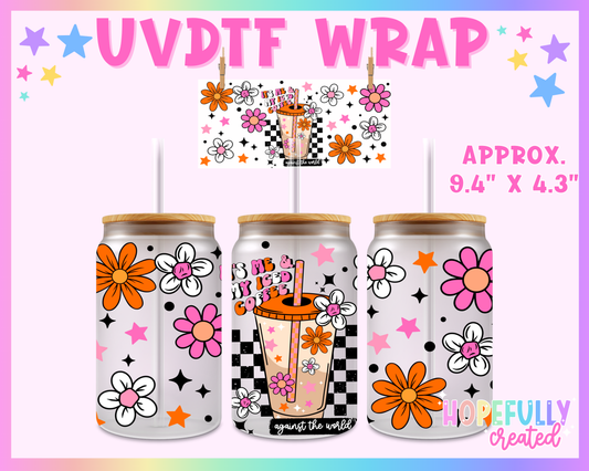 Iced Coffee UVDTF Glass Can Wrap