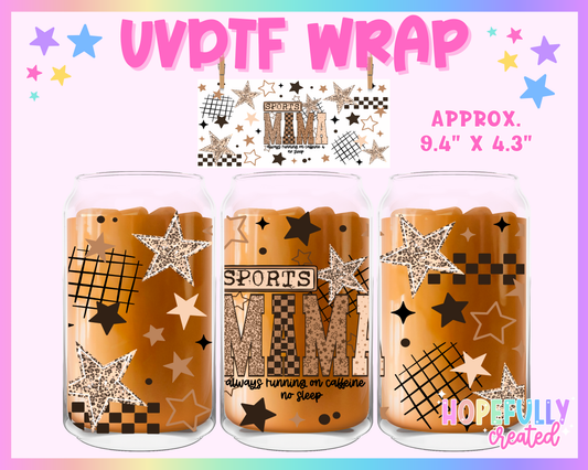 Sports Mama UVDTF Glass Can Wrap
