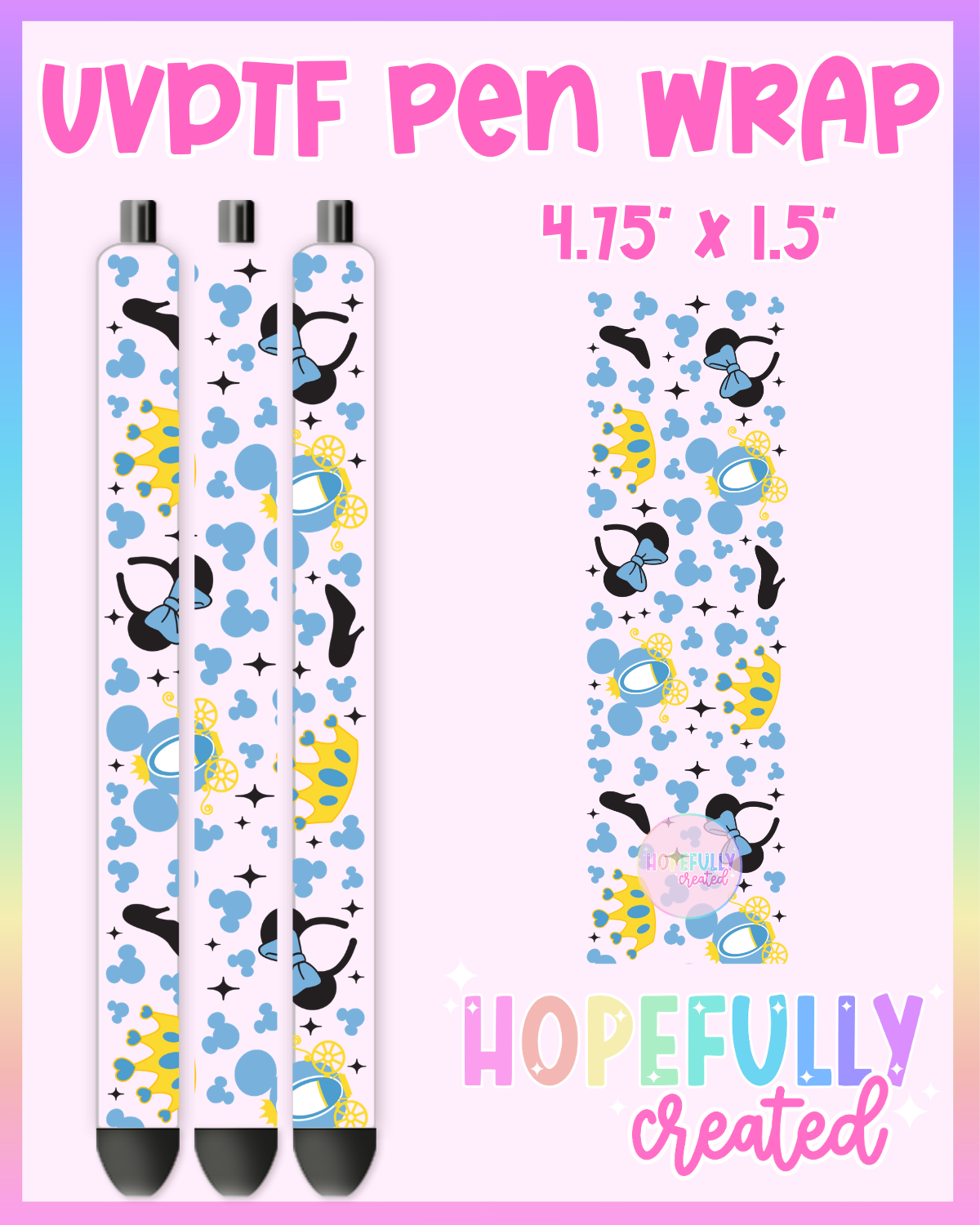 Cinderella UVDTF Pen Wrap