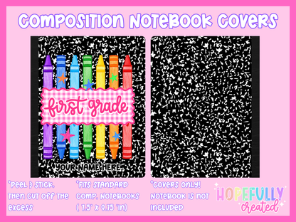 Crayons & Plaid Composition Notebook Cover