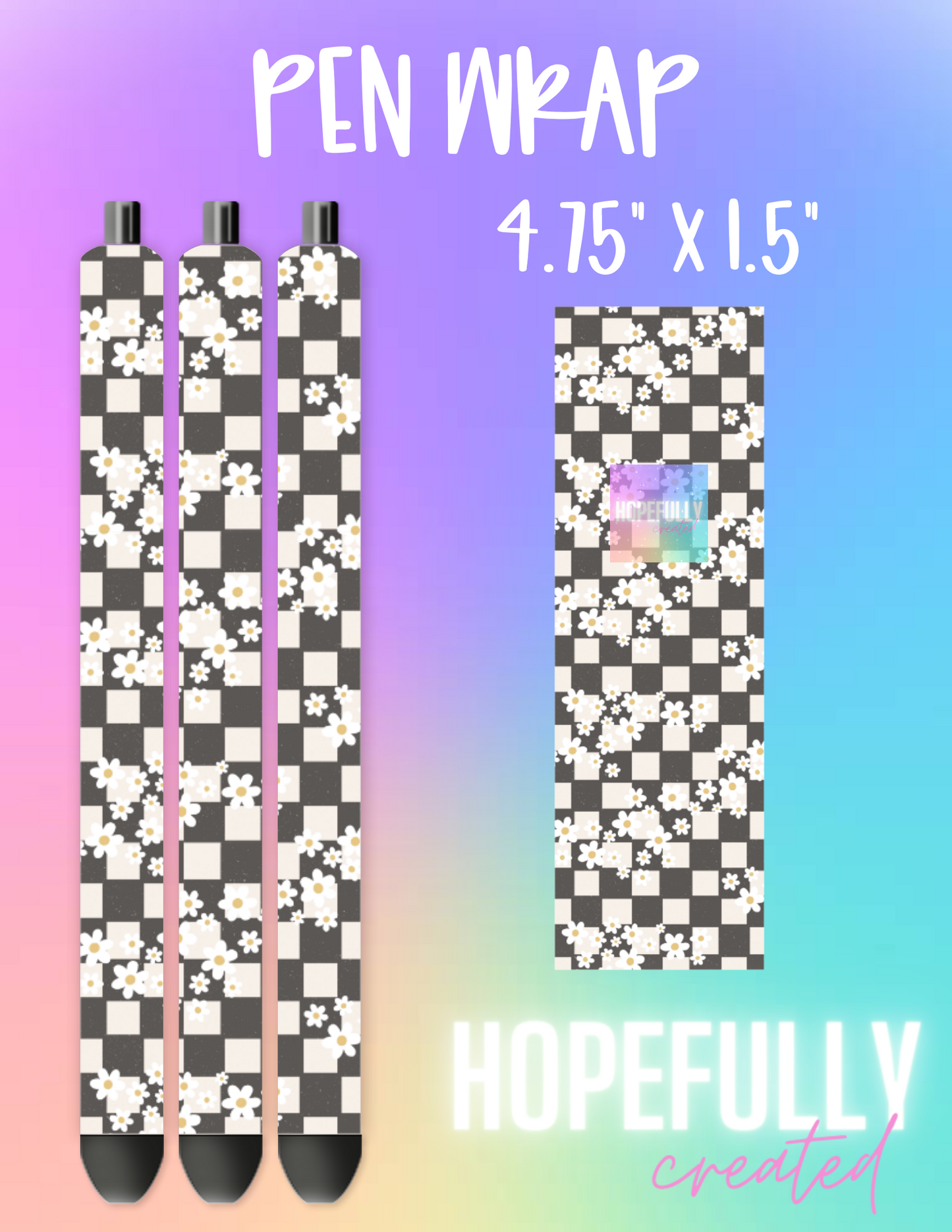 Flower Checkers Pen Wrap-775