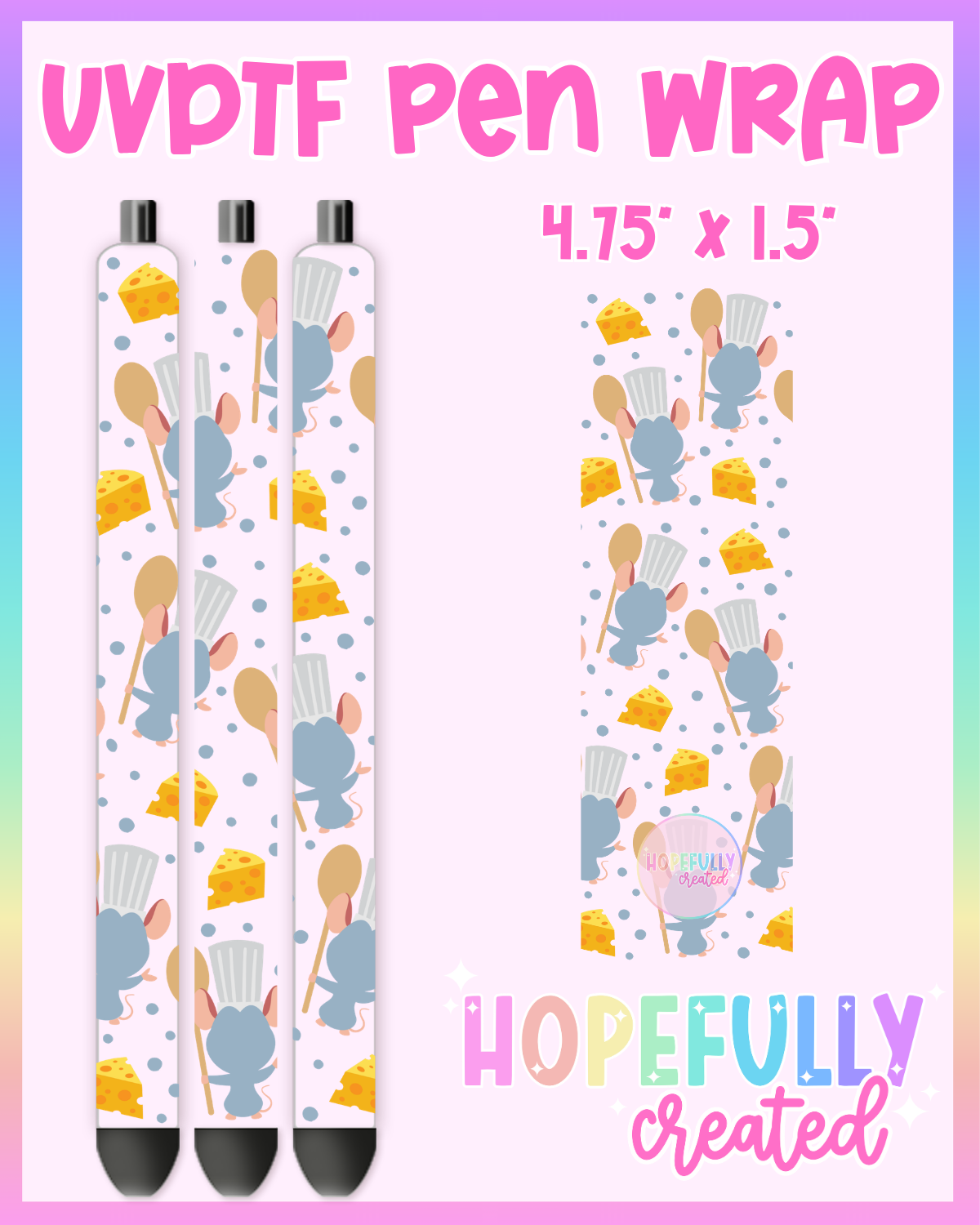 Mouse Chef UVDTF Pen Wrap