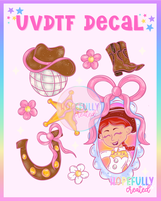 Cowgirl UVDTF Decal
