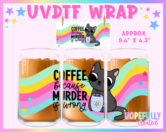 Coffee Cat UVDTF Glass Can Wrap