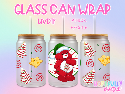 Tree Cakes Bear UVDTF Glass Can Wrap