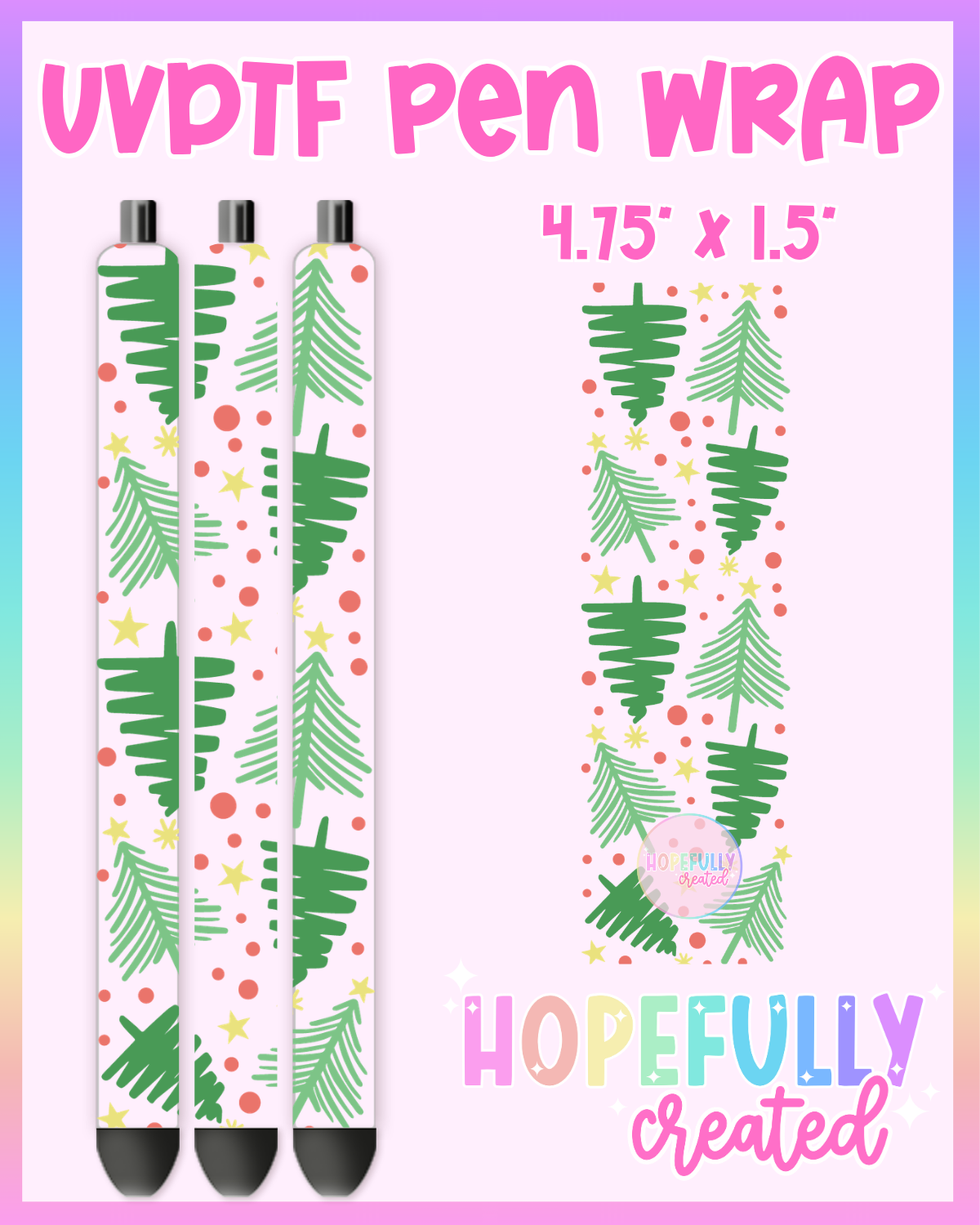 Christmas Trees UVDTF Pen Wrap